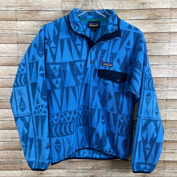 VTG Patagonia Synchilla 90s Printed Snap T Fleece Pullover Men's